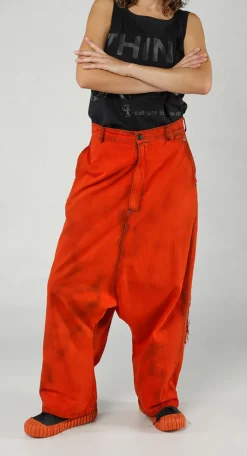 PRE-ORDER - High-Waisted Drop-Crotch in Mandarine Dye