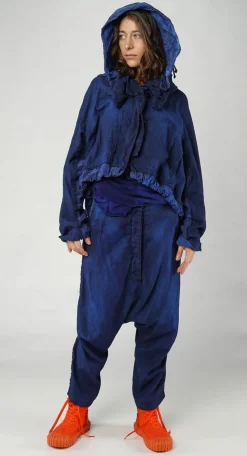 PRE-ORDER - Hooded Dipped Back Jacket in Ocean Dye