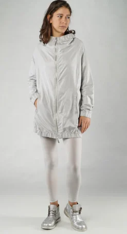 PRE-ORDER - Hooded Longline Jacket in Galaxy Sparkle (Pictured in Starwhite Sparkle)