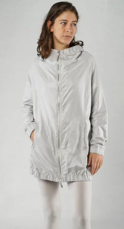PRE-ORDER -  Hooded Longline Jacket in Moon Sparkle (Pictured in Starwhite Sparkle)