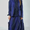 PRE-ORDER - Jacket with Feature Pleats in Black Navy