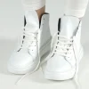 PRE-ORDER - Lace Up High Top Pumps in Navy (Pictured in Offwhite)