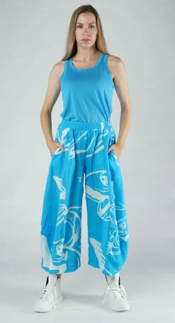 PRE-ORDER - Linen Balloon Trousers in Black Print (Pictured in Malibu Print)