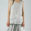 PRE-ORDER - Linen Vest Top in Navy Print (Pictured in Grey Print)