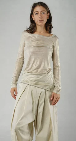 PRE-ORDER -  Long Sleeve Metallic T-Shirt in Black Sparkle (Pictured in Galaxy Sparkle)