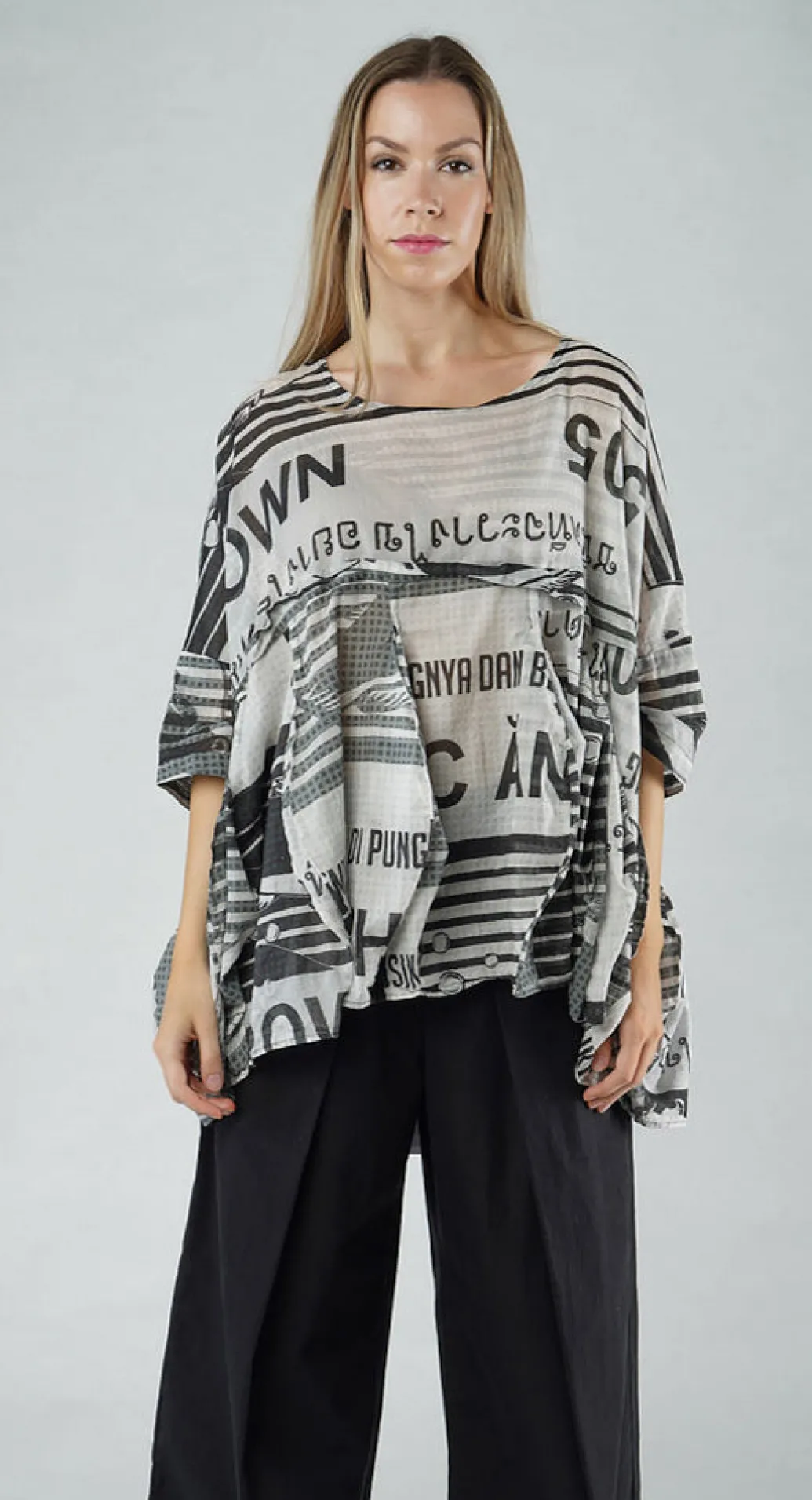 PRE-ORDER - Oversized Lightweight Cotton Top in Colorful (Pictured in Black Print)