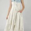 PRE-ORDER - Panelled Denim Dress in Mandarine Dye (Pictured in Bleachwash)