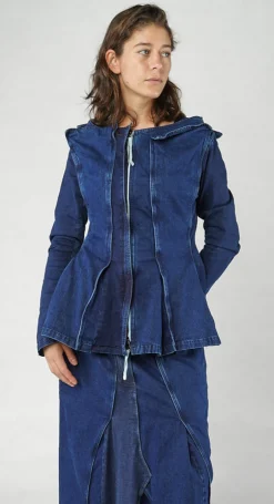 PRE-ORDER - Panelled Denim Jacket in Mandarine Dye (Pictured in Stonewash)