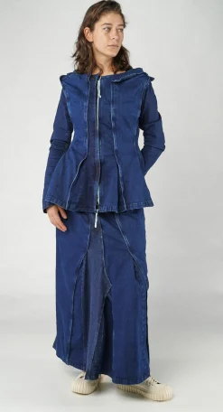 PRE-ORDER - Panelled Denim Jacket in Mandarine Dye (Pictured in Stonewash)