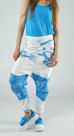 PRE-ORDER - Pull On Drop Crotch Trousers in Malibu Print