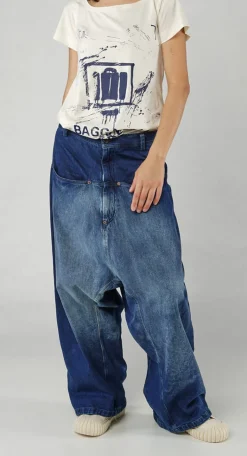 PRE-ORDER - Relaxed Fit Drop-Crotch Jeans in Mandarine Dye (Pictured in Stonewash)