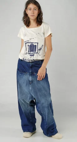 PRE-ORDER - Relaxed Fit Drop-Crotch Jeans in Mandarine Dye (Pictured in Stonewash)
