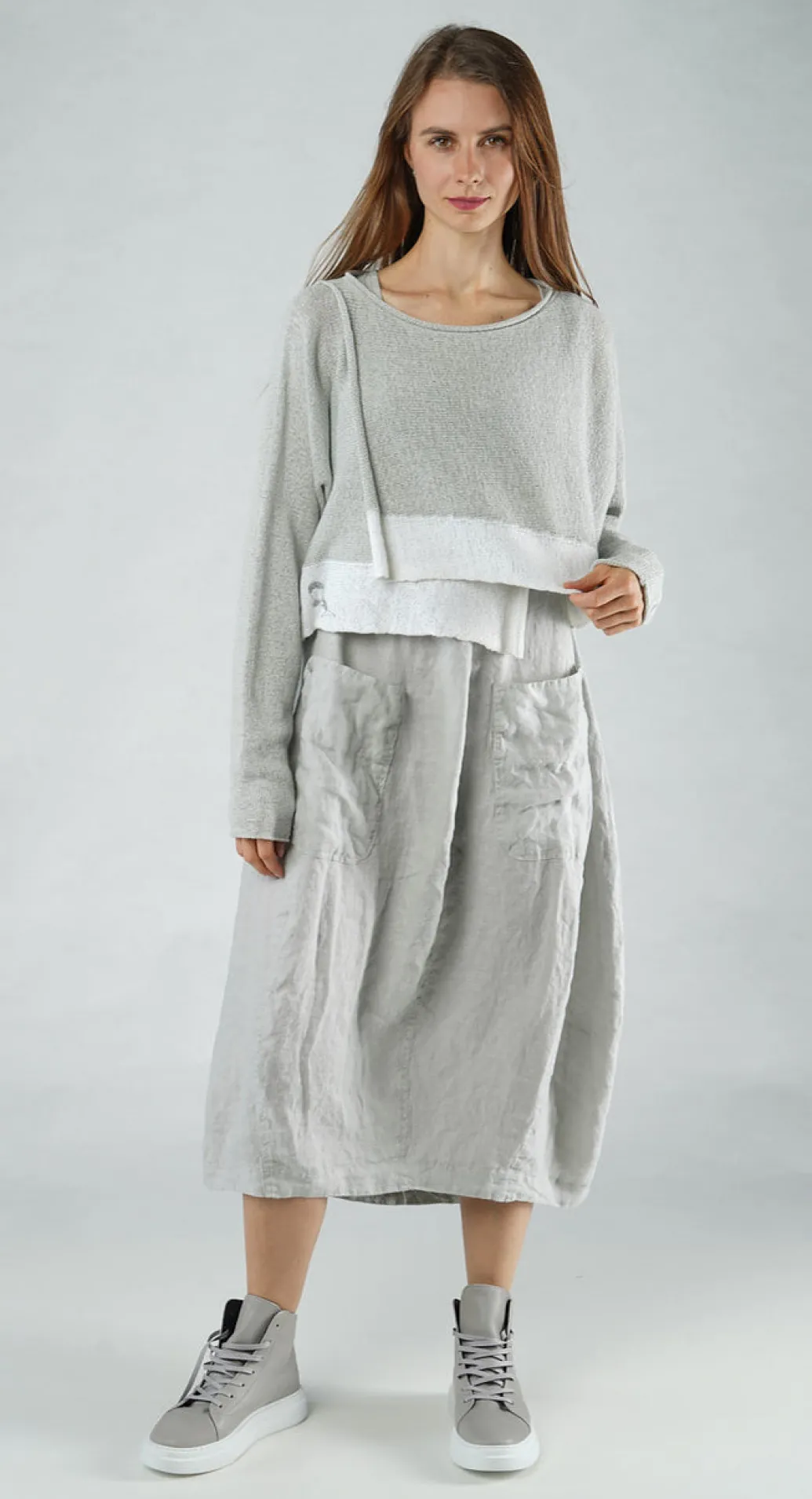 PRE-ORDER - Relaxed Fit Jumper in Navy Print (Pictured in Grey Print)