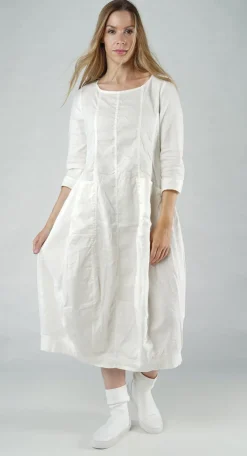 PRE-ORDER - Seam Detail Dress in Black (Pictured in Offwhite)