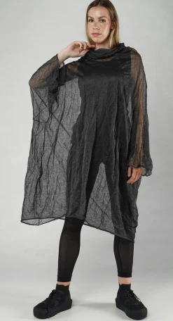 PRE-ORDER -  Sheer Knitted Dress in Dust Mel (Pictured in Black Mel)