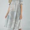 PRE-ORDER - Short Sleeve Lightweight Shirt Dress in Navy Print (Pictured in Grey Print)