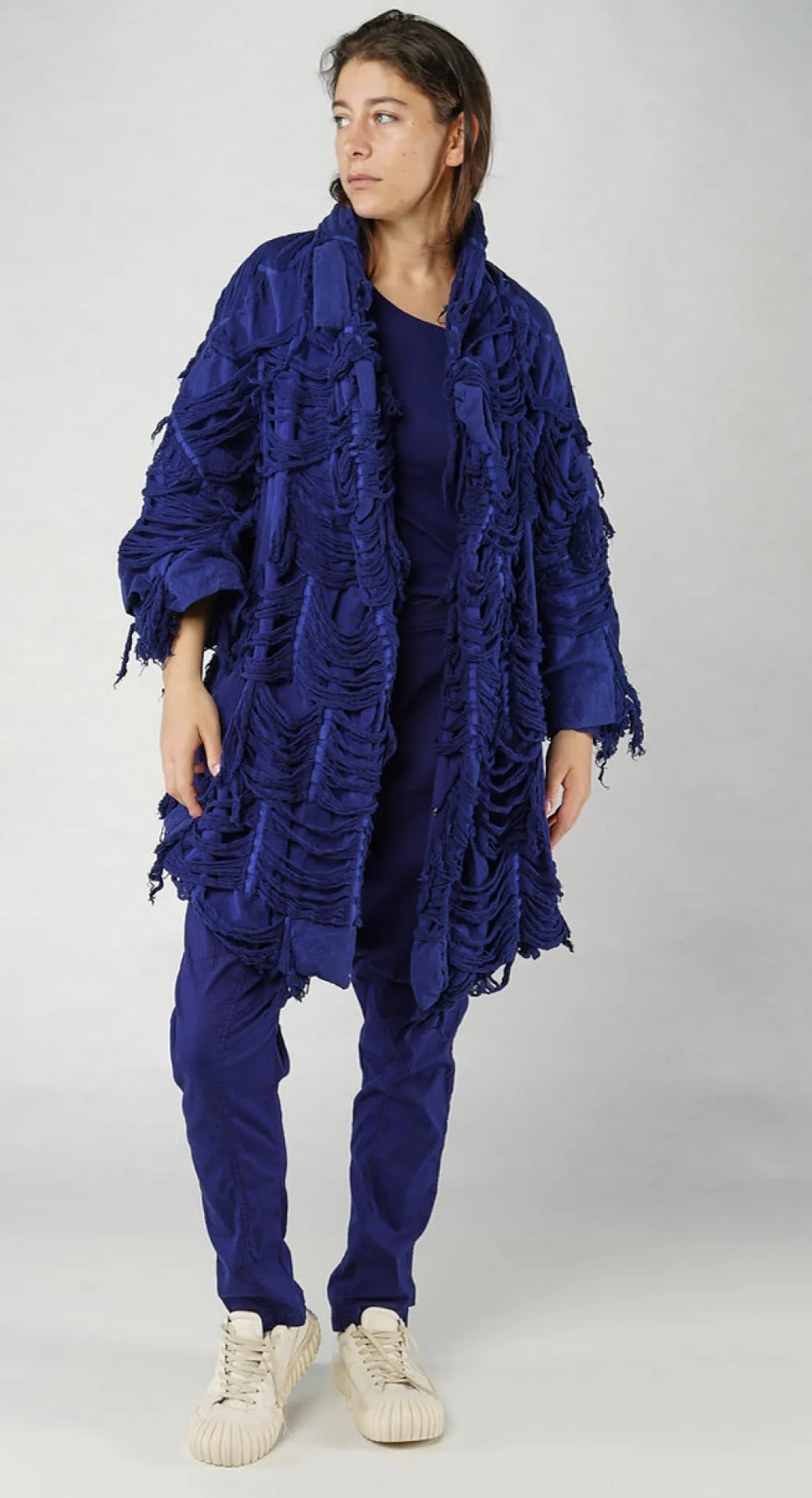 PRE-ORDER - Shredded Coat in Black (Pictured in Ocean)