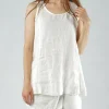 PRE-ORDER - Sleeveless Linen Top in Black (Pictured in Offwhite)