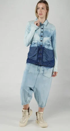 PRE-ORDER -  Tailored Denim Jacket with Contrast Stitching in Bleachwash (Pictured in Stonewash)