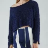 PRE-ORDER - Textured Cropped Jumper in Black (Pictured in Navy)