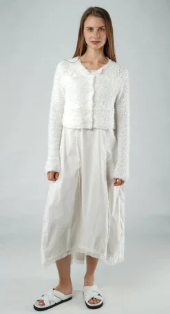 PRE-ORDER - Textured Cropped Cardigan in Black (Pictured in Offwhite)