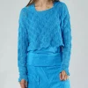 PRE-ORDER - Textured Knitted Jumper in Navy (Pictured in Malibu)