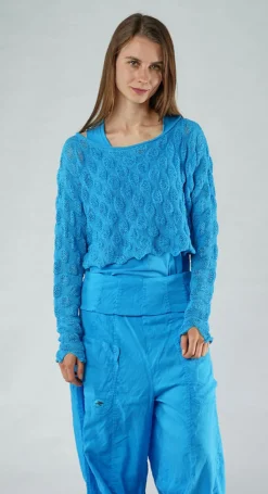 PRE-ORDER - Textured Knitted Jumper in Navy (Pictured in Malibu)