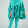 PRE-ORDER - Top with Tulip Peplum Hem in Malibu (Pictured in Aqua)