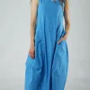 PRE-ORDER - Tulip Dress with Front Panel in Navy Print (Pictured in Malibu Print)