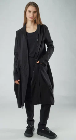 PRE-ORDER - Tulip Hem Coat in Navy (Pictured in Black)