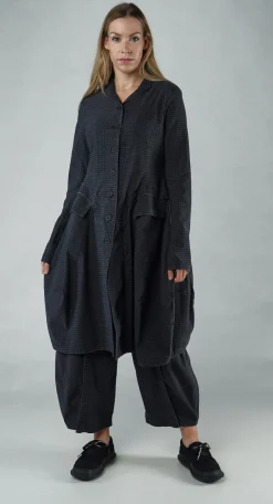 PRE-ORDER - Tulip Hem Coat in Malibu Print (Pictured in Black Check)