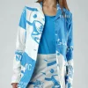 PRE-ORDER - Tulip Hem Jacket in Aqua Print (Pictured in Malibu Print)