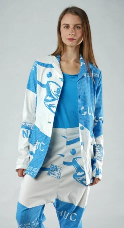 PRE-ORDER - Tulip Hem Jacket in Navy Print (Pictured in Malibu Print)