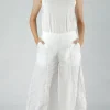 PRE-ORDER - Tulip Hem Trousers in Offwhite