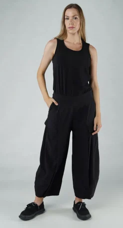 PRE-ORDER - Tulip Trousers with Front Panels in Black