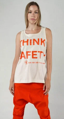 PRE-ORDER - Vest Top with Square Neckline in Bleach and Black Print (Pictured in Semi Bleach and Mandarine Print)