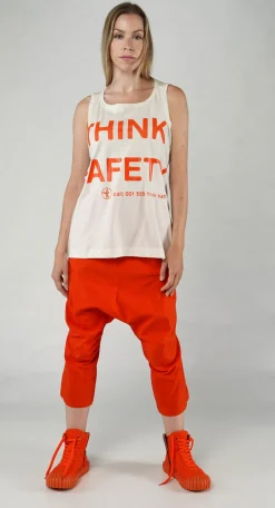 PRE-ORDER - Vest Top with Square Neckline in Bleach and Black Print (Pictured in Semi Bleach and Mandarine Print)