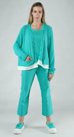 PRE-ORDER - V-Neck Cardigan in Malibu Print (Pictured in Aqua Print)
