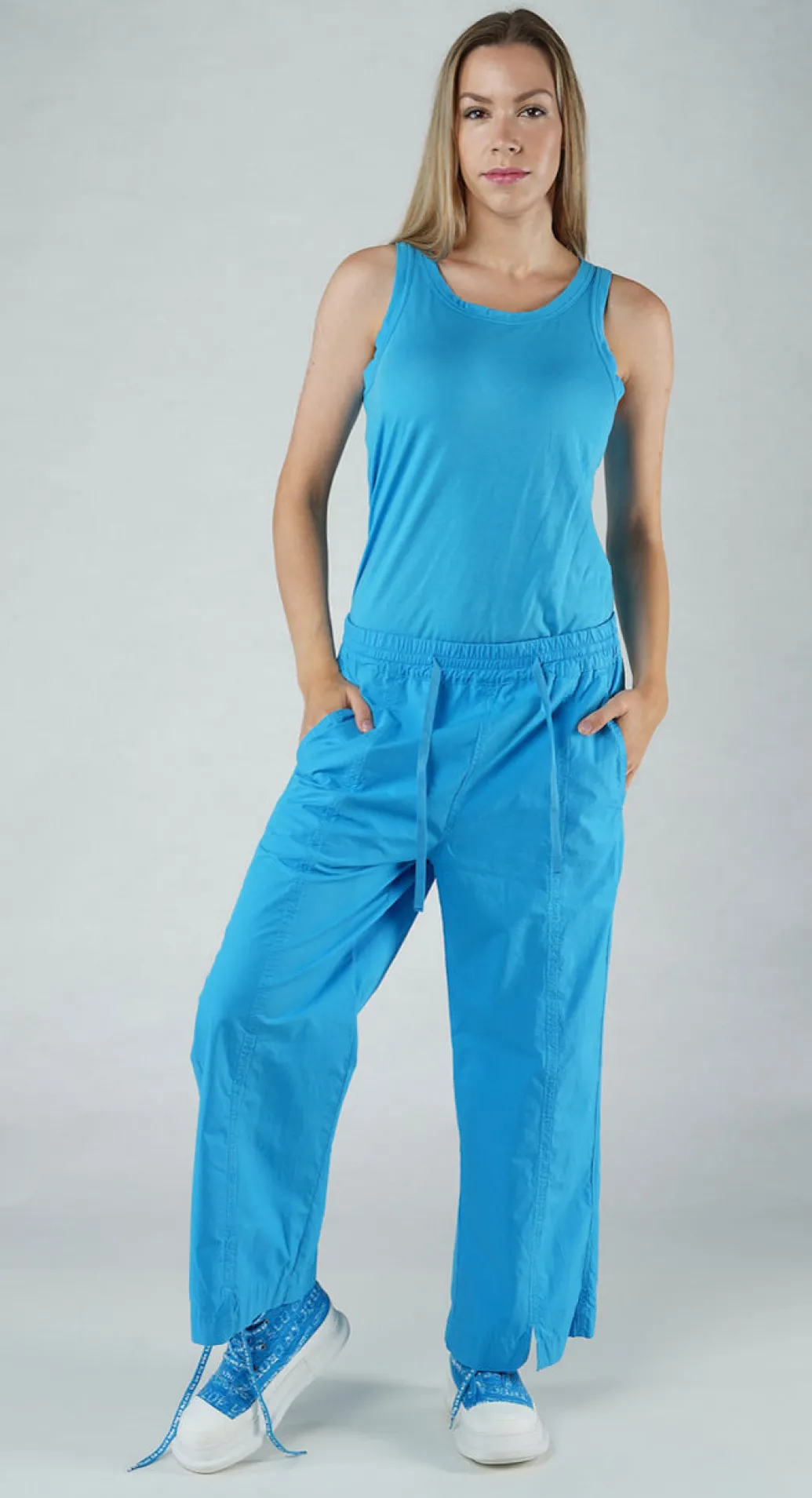 PRE-ORDER - Wide Leg Trousers in Grey (Pictured in Malibu)