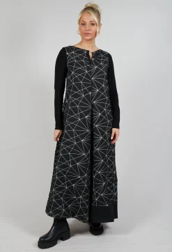 Print Inon Jumpsuit in Black with White