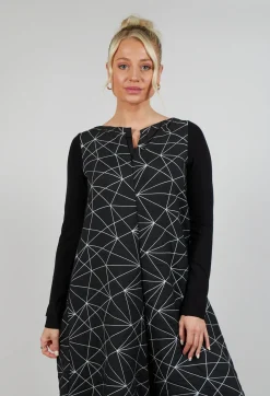 Print Inon Jumpsuit in Black with White