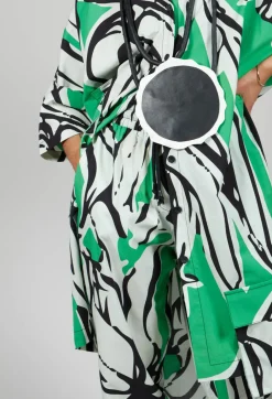 Print Patterned Trousers in Original Green