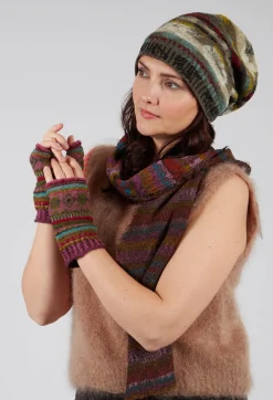 Print Wool Gloves in Orchid
