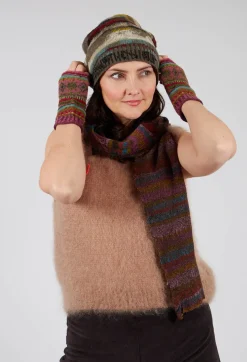 Print Wool Gloves in Orchid