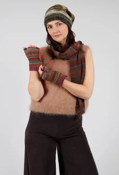 Print Wool Gloves in Orchid