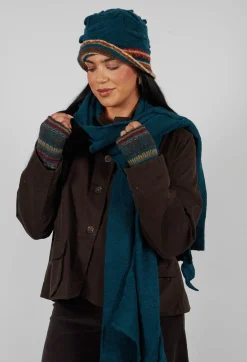 Print Wool Gloves in Taupe