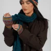 Print Wool Gloves in Turquoise
