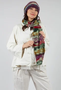 Print Wool Scarf in Olive