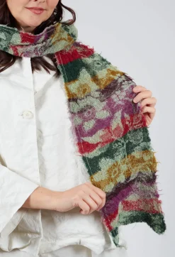Print Wool Scarf in Olive