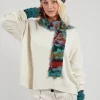Print Wool Scarf in Turquoise